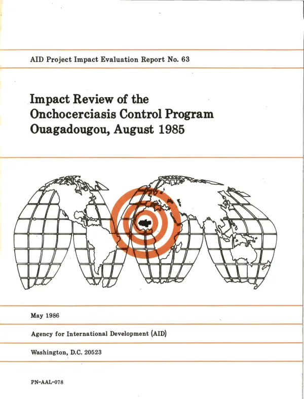 Impact review of the onchocerciasis control program, Ougadougou, August 1985