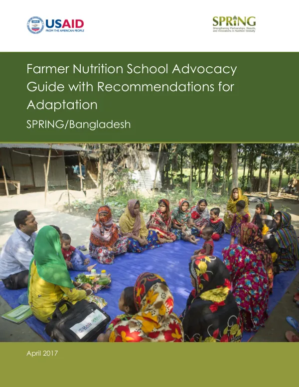 Farmer Nutrition School Advocacy Guide: SPRING/Bangladesh