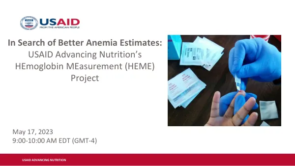 In Search of Better Anemia Estimates: USAID Advancing Nutrition’s HEME Project Webinar (May 17, 2023)