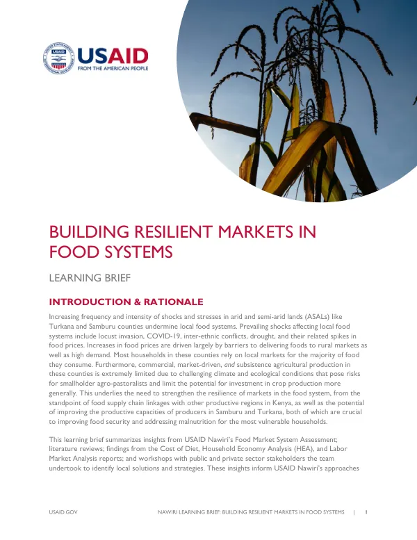 Building Resilient Markets in Food Systems (March 2023)