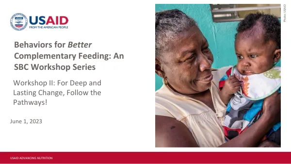 Behaviors for Better Complementary Feeding: Workshop II (June 1, 2023)