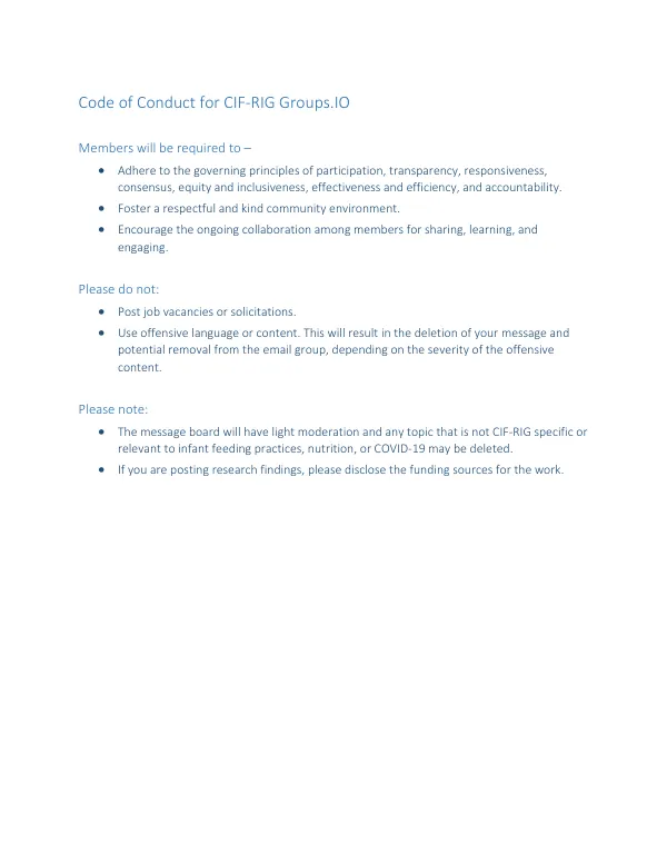 Code of Conduct for CIF-RIG Groups.IO (April 9, 2021)