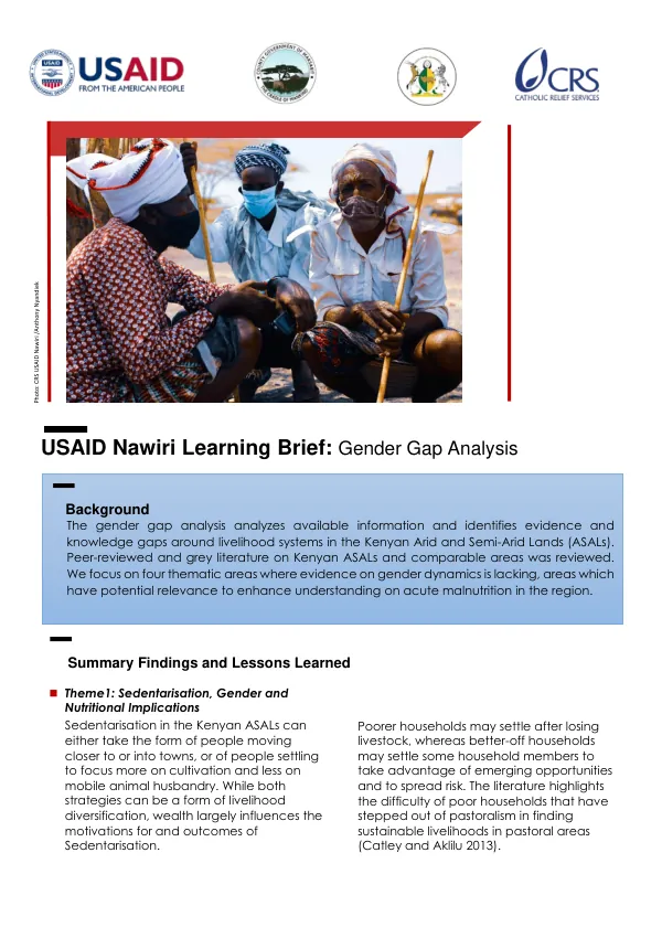 USAID Nawiri Learning Brief: Gender Gap Analysis (2022)