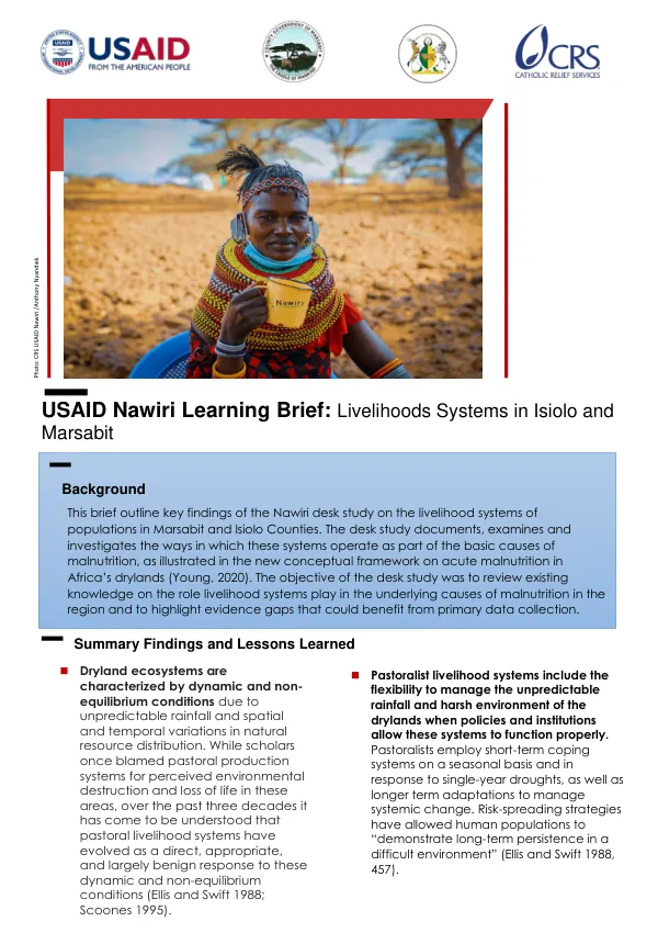 USAID Nawiri Learning Brief: Livelihoods Systems in Isiolo and Marsabit