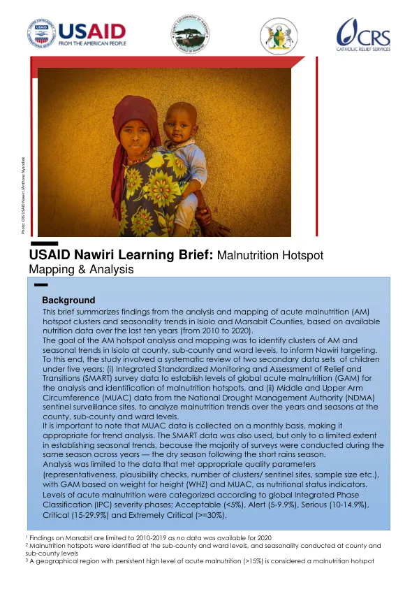 USAID Nawiri Learning Brief: Malnutrition Hotspot Mapping & Analysis