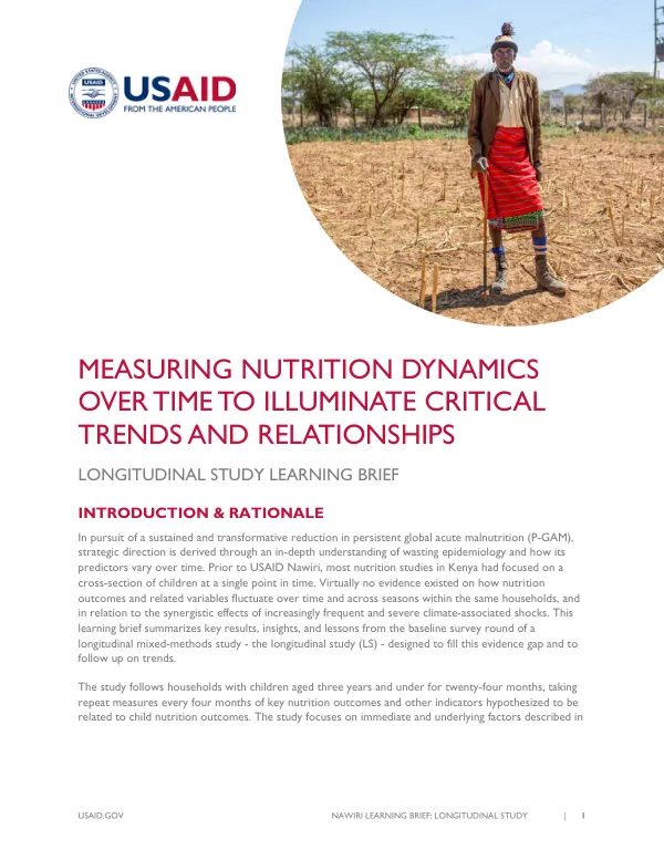 Measuring Nutrition Dynamics Over Time to Illuminate Critical Trends