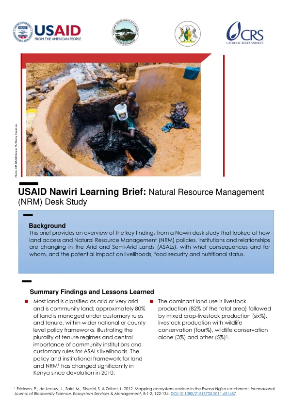 USAID Nawiri Learning Brief: Natural Resource Management Desk Study