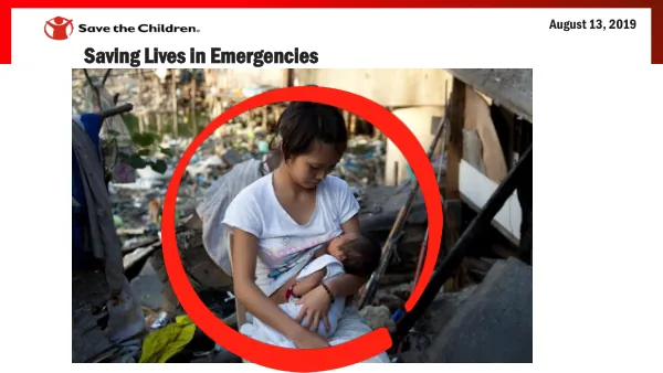 Breastfeeding in Emergencies: Saving Lives (August 13, 2019)