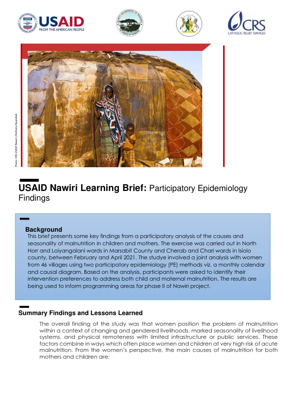 USAID Nawiri Learning Brief: Participatory Epidemiology Findings