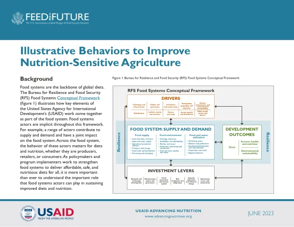 Illustrative Behaviors to Improve Nutrition-Sensitive Agriculture (June 2023)