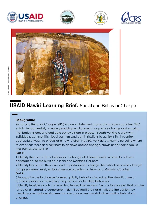 USAID Nawiri Learning Brief: Social and Behavior Change