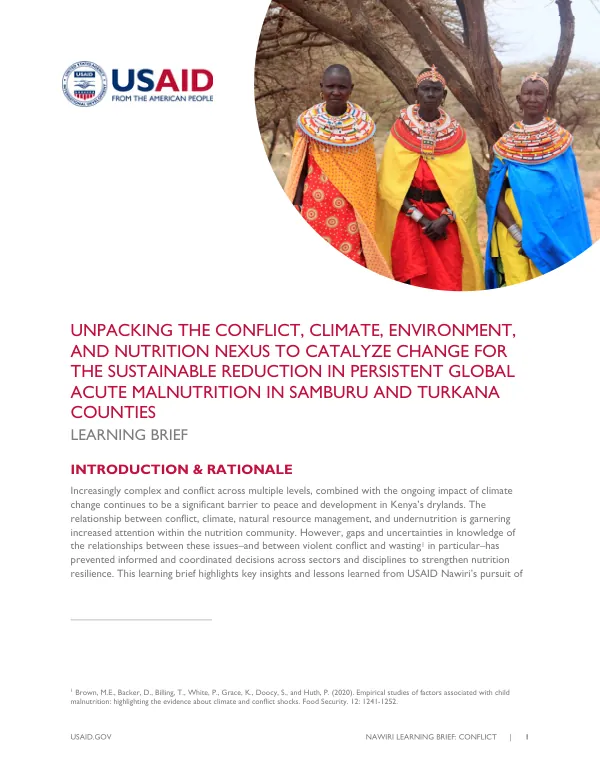 Unpacking the Conflict, Climate, Environment, and Nutrition Nexus in Samburu and Turkana Counties