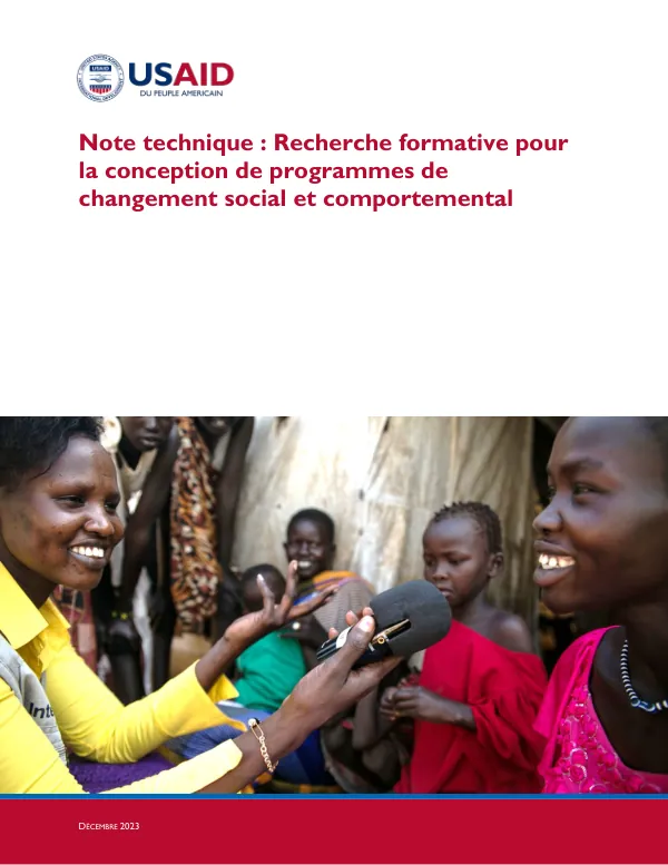 Technical Note: Formative Research for Social and Behavioral Change Programs