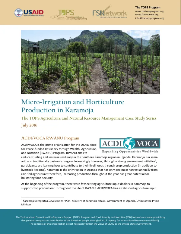 Micro-Irrigation Case Study: Karamoja, Uganda