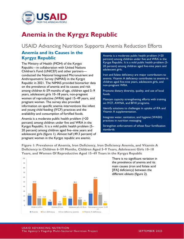 USAID Advancing Nutrition: Anemia in the Kyrgyz Republic (September 2023)
