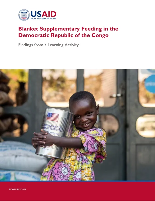 Blanket Supplementary Feeding in the Democratic Republic of the Congo: Learning Activity Findings