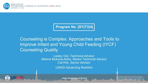 Counseling Approaches and Tools for Improved IYCF Quality (December 2022)