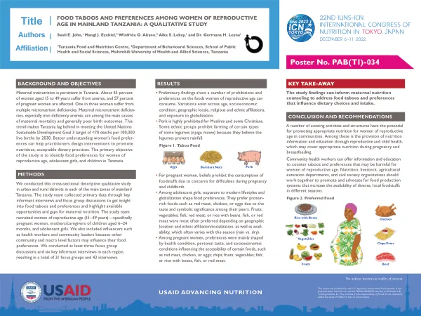 Food Taboos and Preferences Among Women of Reproductive Age in Mainland Tanzania: A Qualitative Study (December 2022)