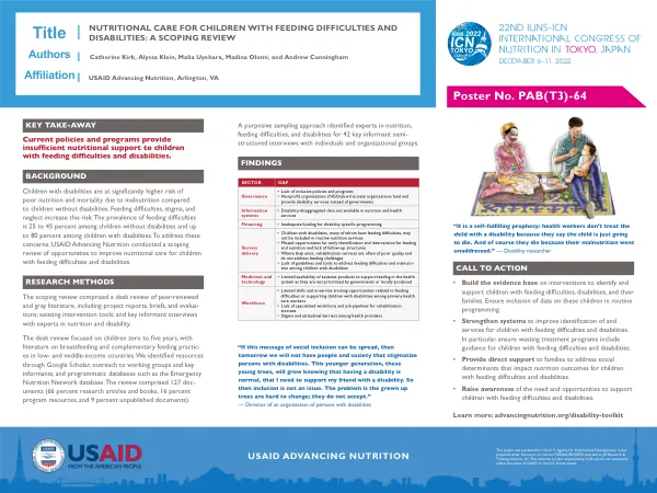 Nutritional Care for Children with Feeding Difficulties and Disabilities: A Scoping Review (December 2022)