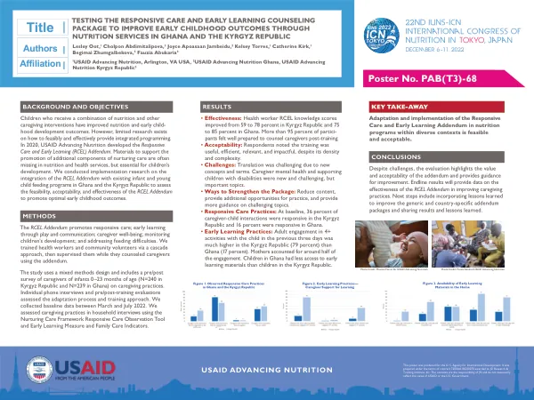 Testing RCEL Counseling for Early Childhood Nutrition in Ghana & Kyrgyz Republic