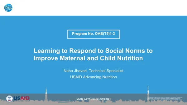 Learning to Respond to Social Norms to Improve Maternal and Child Nutrition (December 2022)