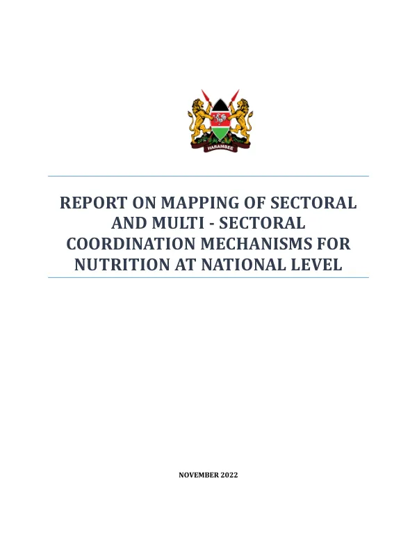 Mapping Report: National Nutrition Coordination Mechanisms in Kenya