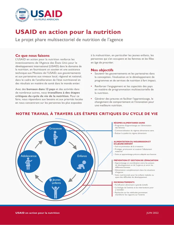 USAID en action pour la nutrition: Le projet phare multisectoriel de nutrition de l’agence (Juin 2022)