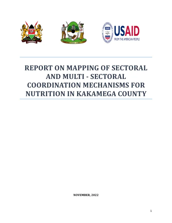 Report on Mapping Nutrition Coordination Mechanisms in Kakamega County