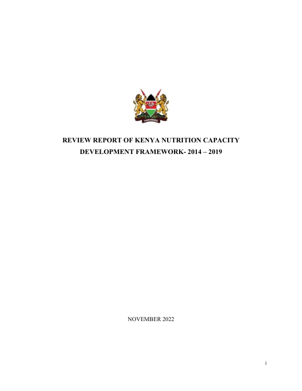 Review Report of Kenya Nutrition Capacity Development Framework: 2014-2019