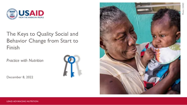 The Keys to Quality Social and Behavior Change from Start to Finish (December 2022)