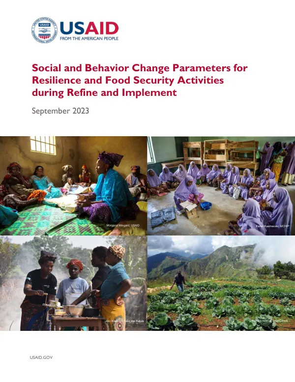 USAID Social and Behavior Change Parameters for Resilience and Food Security Activities (September 2023)