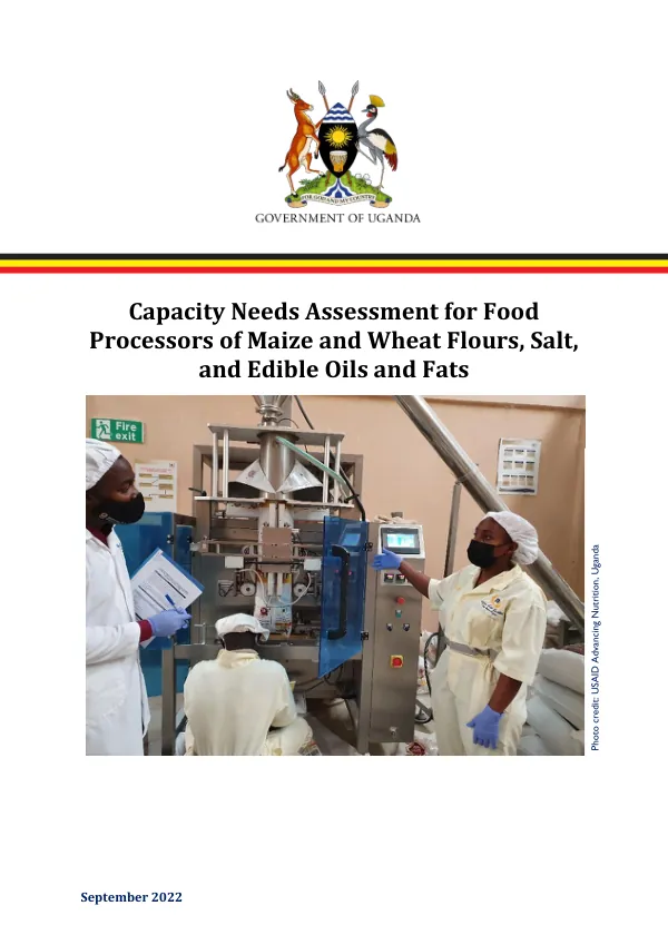 Capacity Needs Assessment for Ugandan Food Processors (September 2022)
