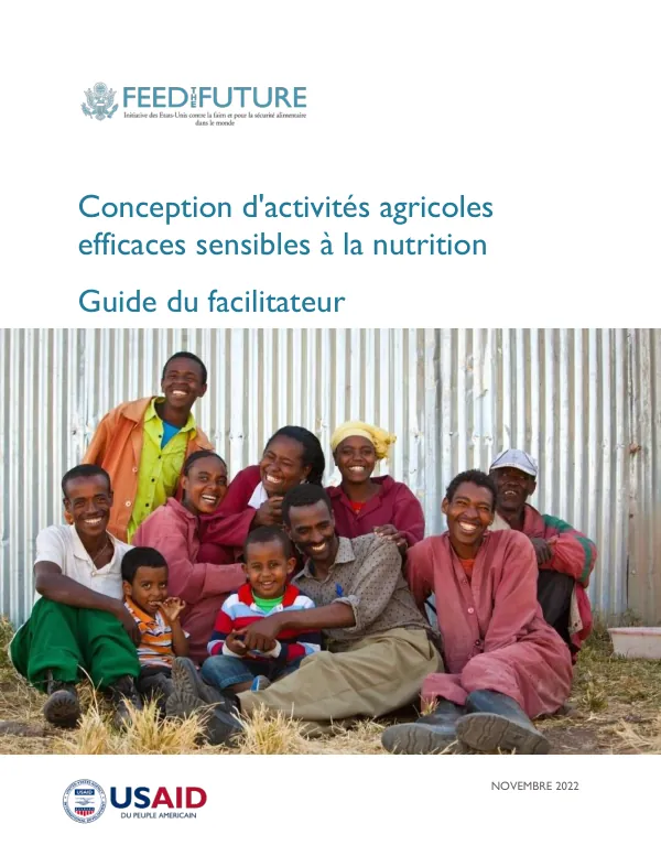 Conception d'activités agricoles efficaces sensibles à la nutrition. Guide de l'animateur (Novembre 2022)