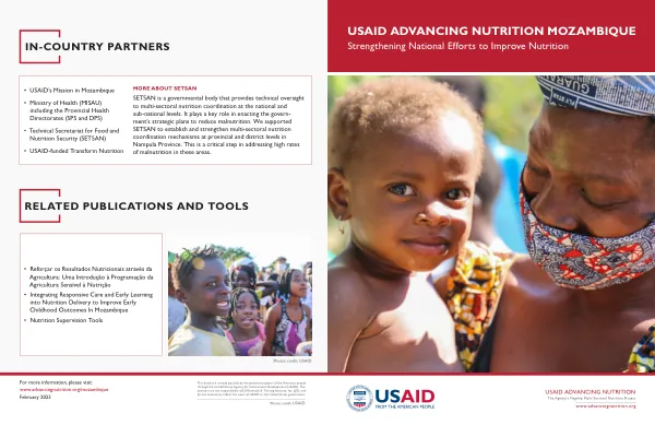 USAID Advancing Nutrition Mozambique: Strengthening Nutrition Efforts (February 2023)