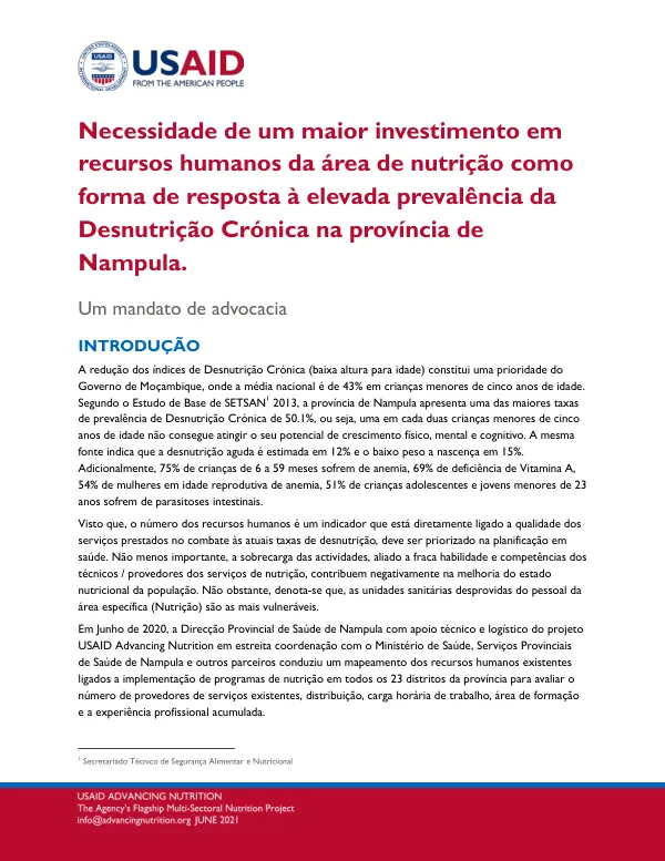 Ferramentas de Apoio ao Guião de Supervisão do Programa de Nutrição (2023)