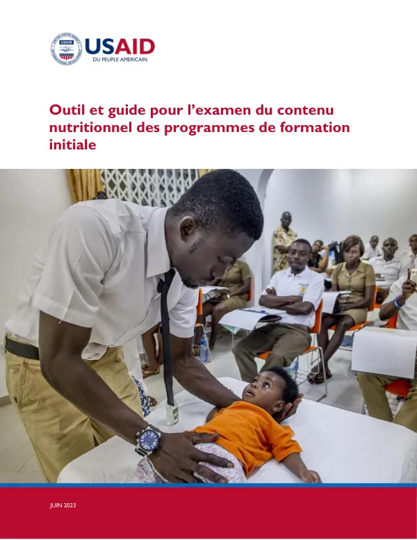 USAID Advancing Nutrition: Guide and Tool for Reviewing Nutritional Content in Training Programs