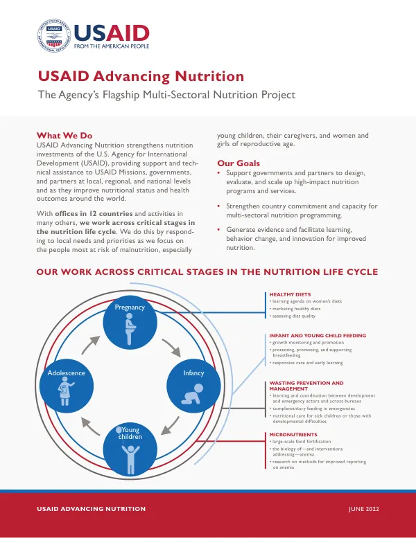 USAID Advancing Nutrition Project Description (June 2022)