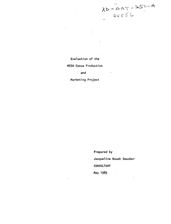 Evaluation of the MEDA cocoa production and marketing project