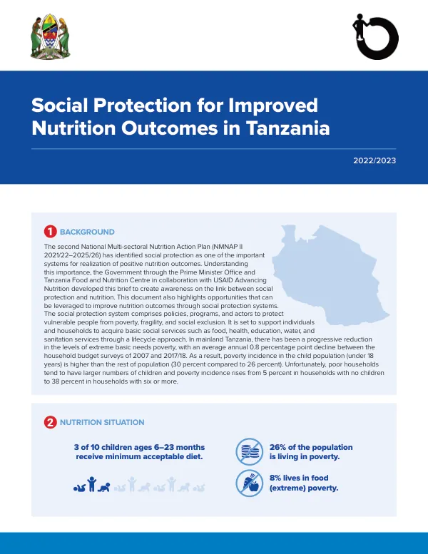 Social Protection for Improved Nutrition Outcomes in Tanzania (2022/2023)