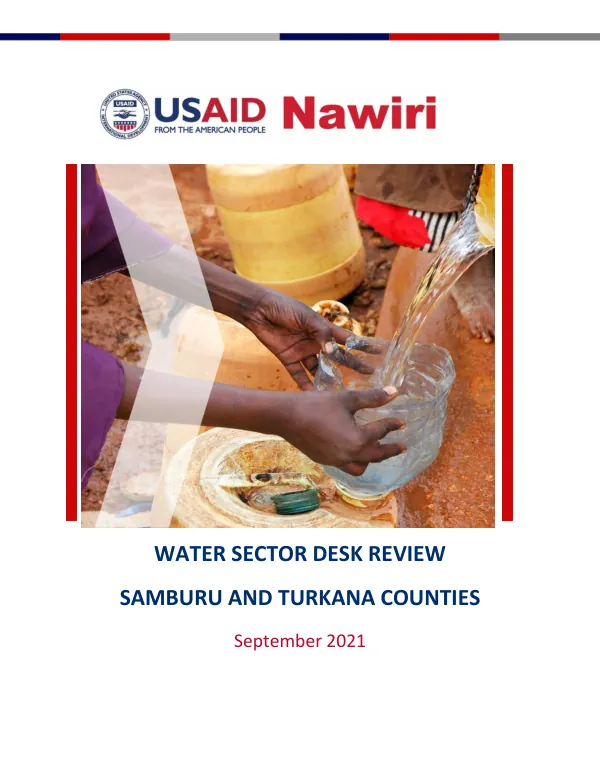 Water Sector Desk Review Report: Samburu and Turkana Counties