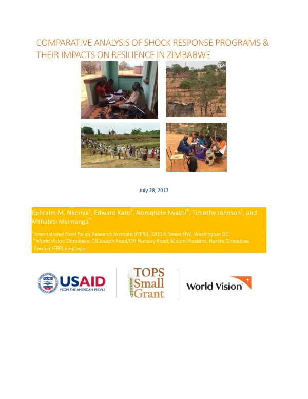 Comparative Analysis of Shock Response Programs and Resilience Impacts in Zimbabwe