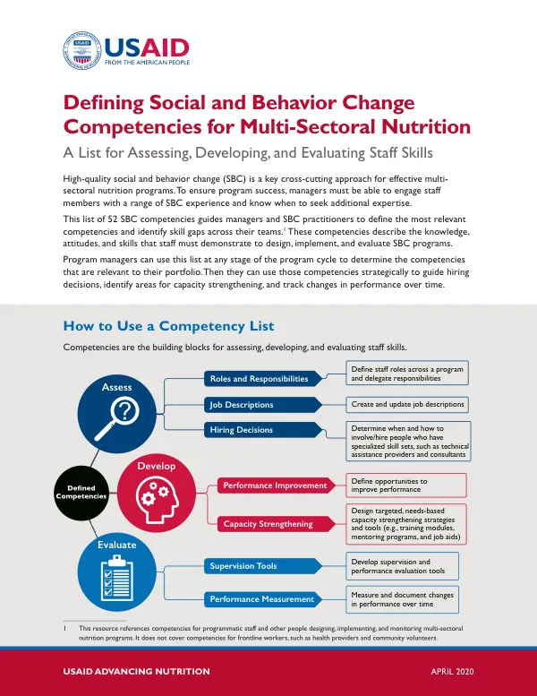Defining Social and Behavior Change Competencies for Multi-Sectoral Nutrition