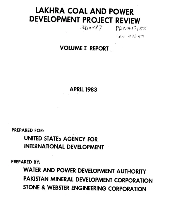 Lakhra coal and power development project review