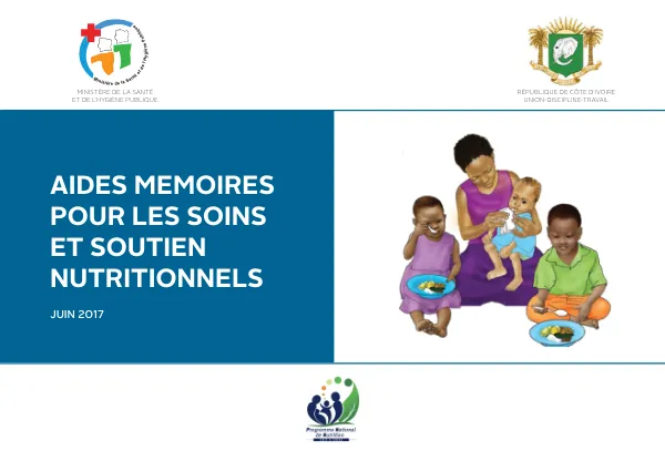 Nutrition Care and Support Job Aids for Healthcare Providers in Côte d'Ivoire