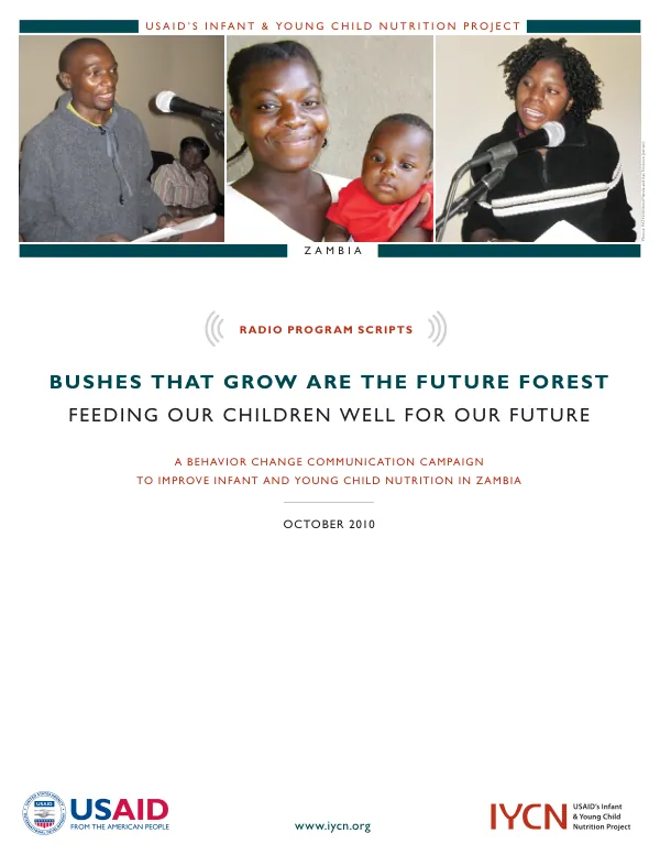 Zambia Radio Scripts for Infant and Young Child Nutrition
