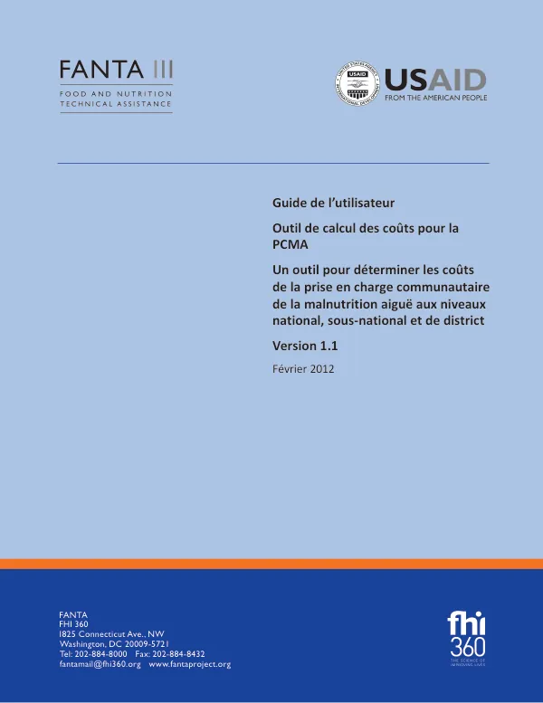 User Guide: Costing Tool for Community-Based Management of Acute Malnutrition
