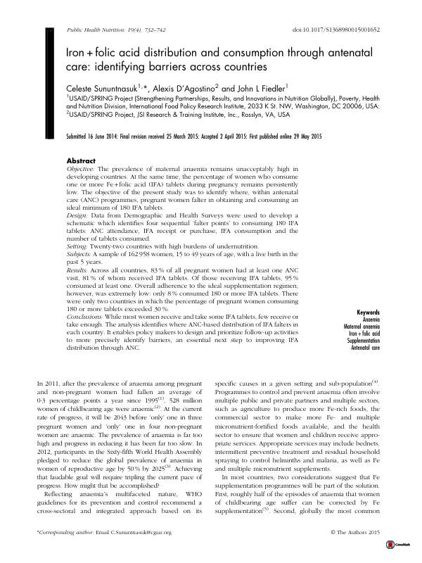IFC Distribution and Consumption Through ANC: Identifying Barriers Across Countries
