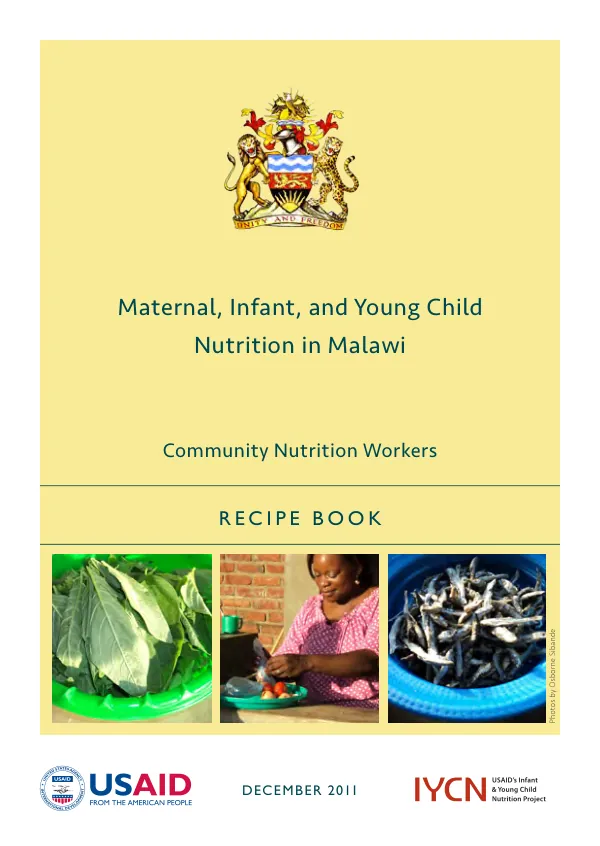 Recipes for Malawian Children: Improving Maternal, Infant, and Young Child Nutrition