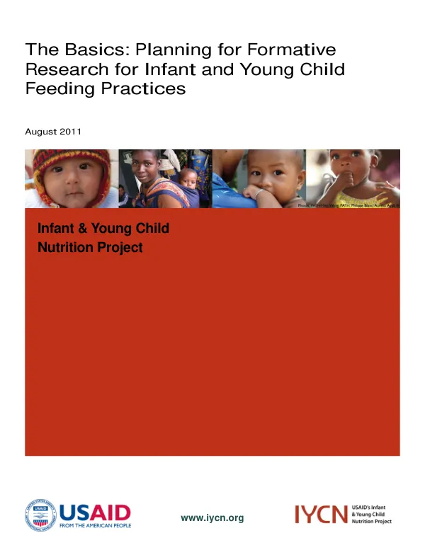 Planning Formative Research on Infant and Young Child Feeding Practices
