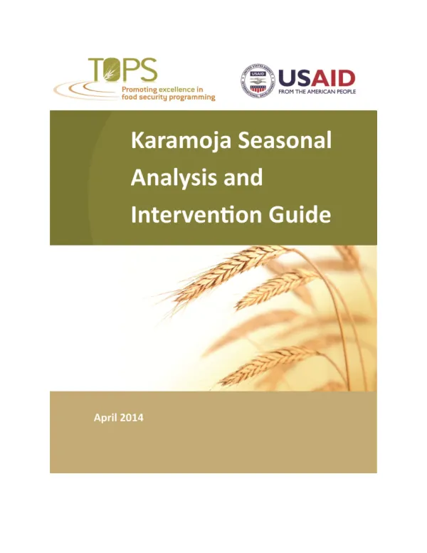 Karamoja Seasonal Analysis and Intervention Guide (April 2014)